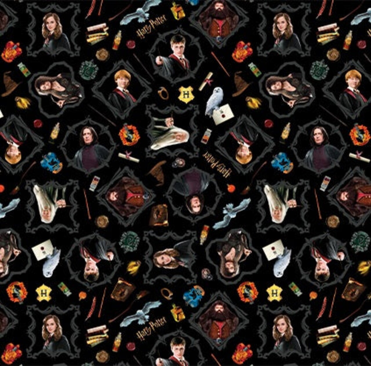 Fabric Benartex Black Magic Harry Potter 108" Wide Back by the Quarter Yard 15220W-12